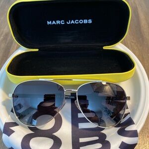 Marc Jacobs Black and Silver Aviator Sunglasses